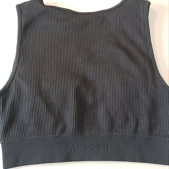 Paragon Black Ribbed Workout Athleisure Yoga Tank Top - Picture 7 of 9